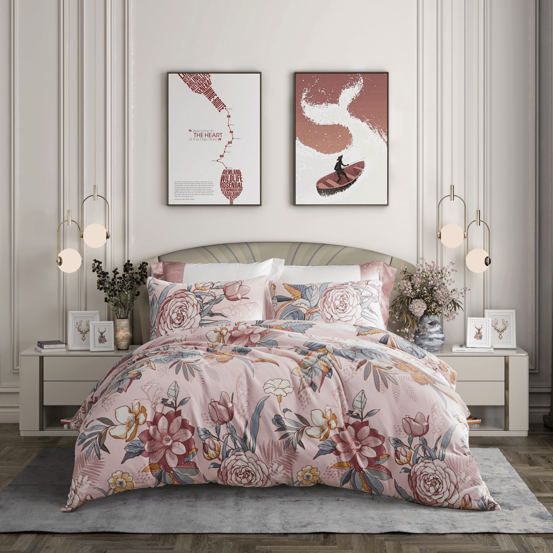 【专柜同款】富安娜轻奢印花高端亲肤柔软舒适牛奶绒套件甜如枫糖