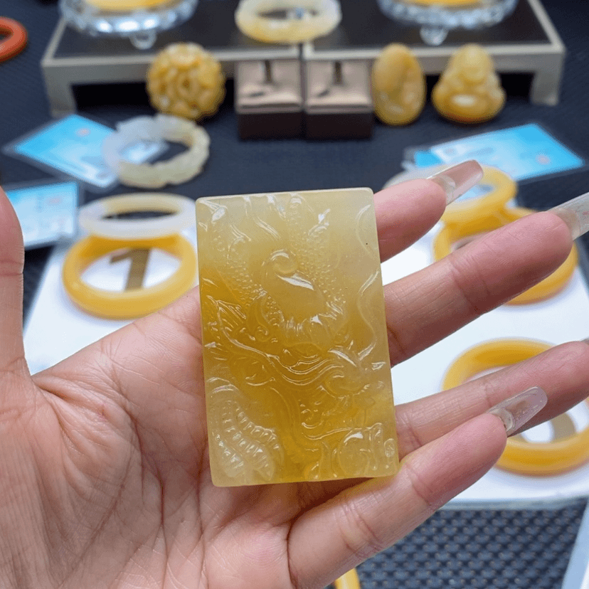 【闪购商品】石英质玉（黄龙玉）首饰未镶嵌心****）