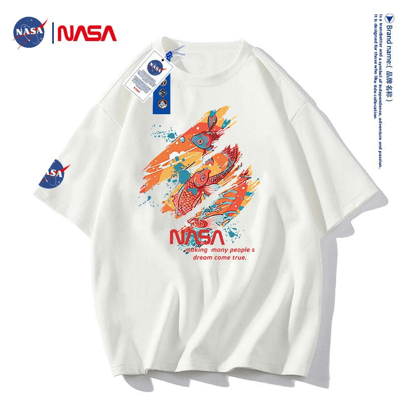 NASAMJ联名款 2023新款国潮ins百搭情侣纯棉T恤 89255