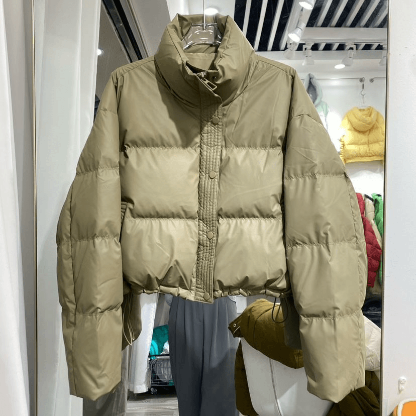 厂家直销支持一件代发感保暖时尚短款立领羽绒服2023冬季新款