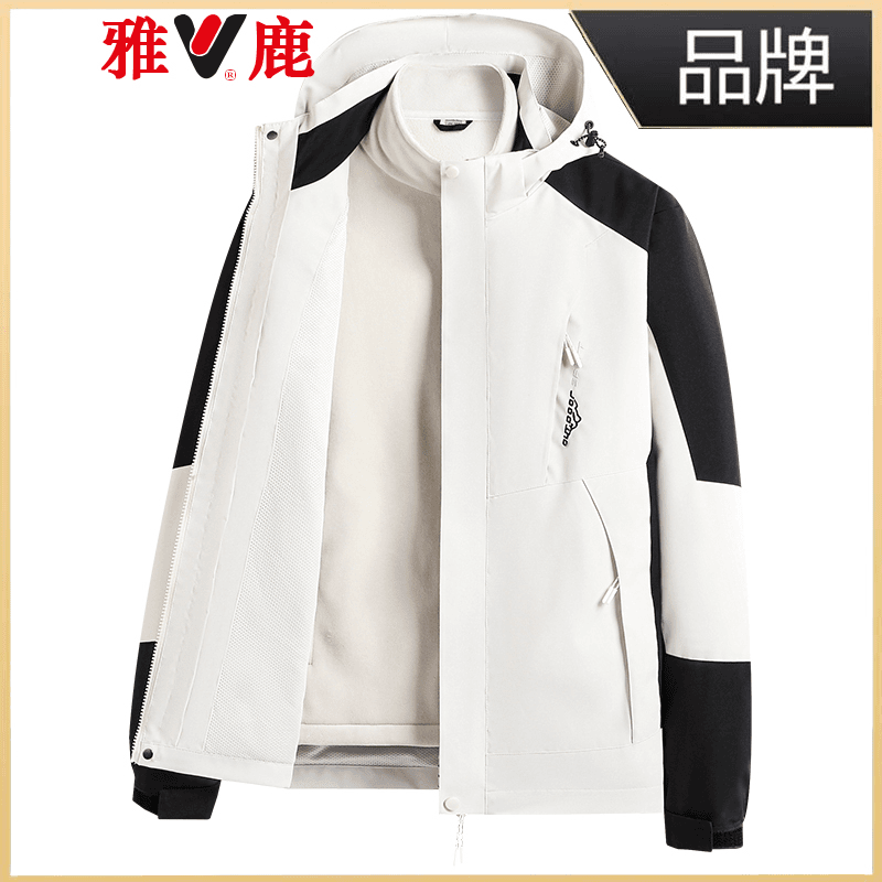 【雅鹿】2023新款冲锋衣男女款户外加厚秋冬QSW-188