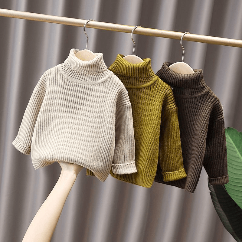 儿童加厚毛衣秋冬装新款韩版男女童宝宝高领针织百搭打底衫潮