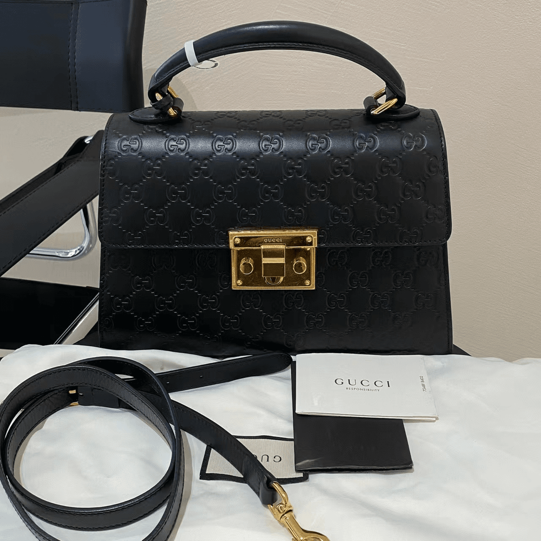 95新 GUCCI/古驰 padlock手提斜挎包ws