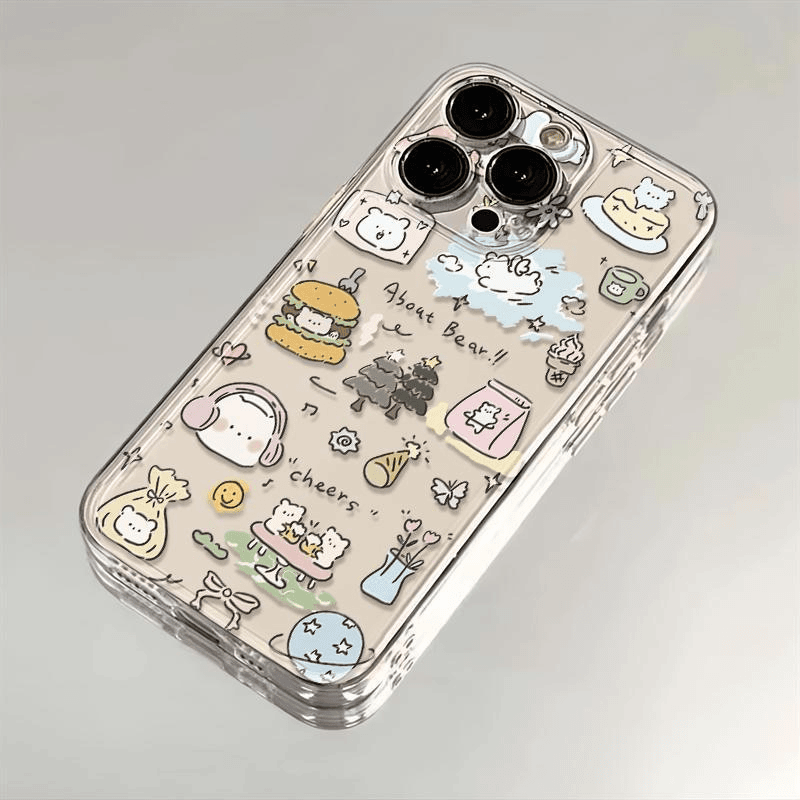 满屏卡通小狗苹果15promax手机壳iPhone14可爱13全包12防摔11创意
