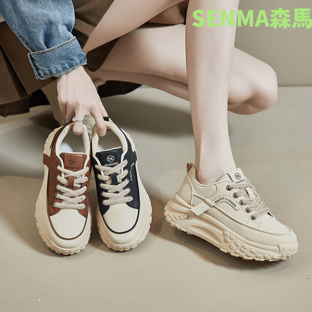 森马2023秋季小白鞋女新款ins韩版运动舒适厚底增高休闲鞋6801