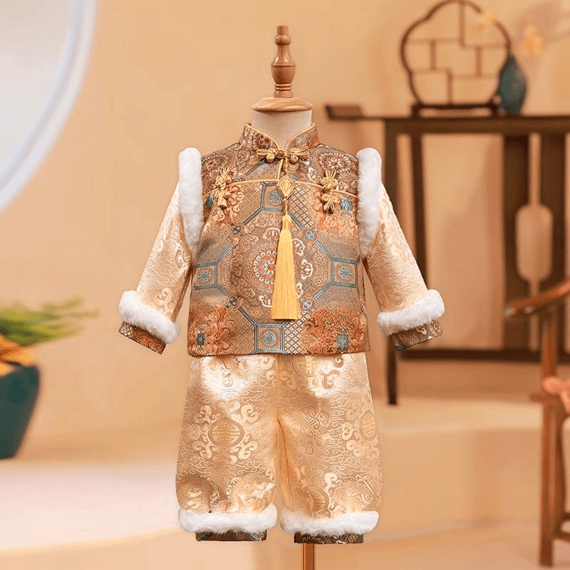 周岁男宝宝中式礼服婴儿唐装一周岁生日男孩满月百天衣服