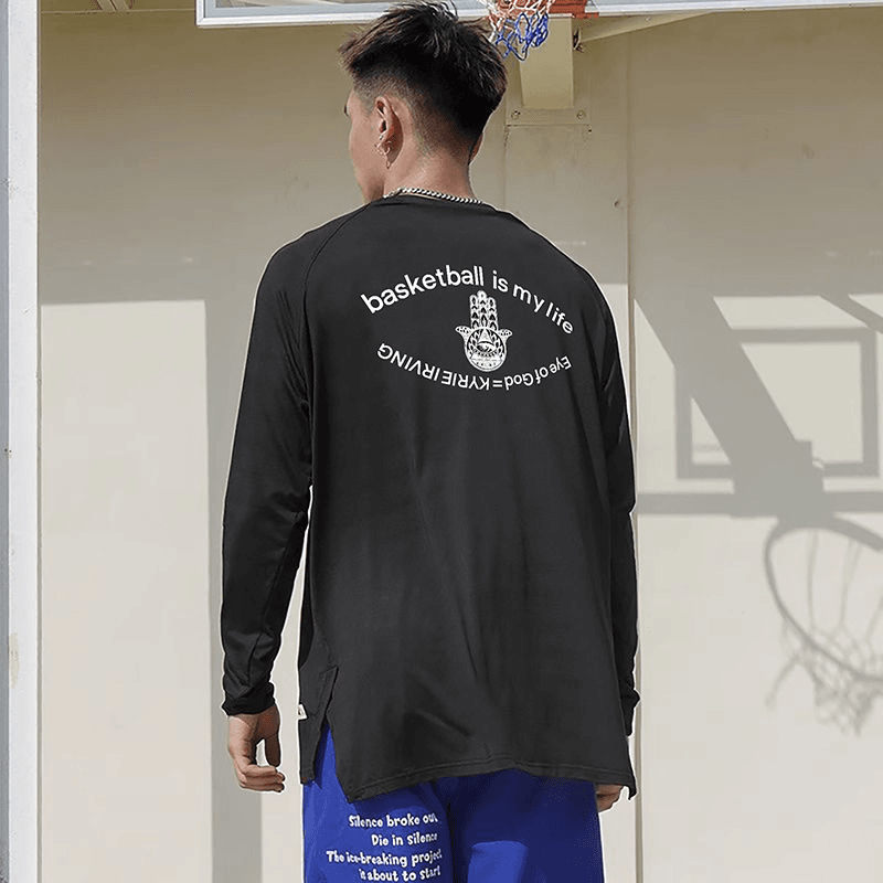 长袖投篮服美式篮球健身训练热身运动T恤上衣男休闲宽松速干女夏