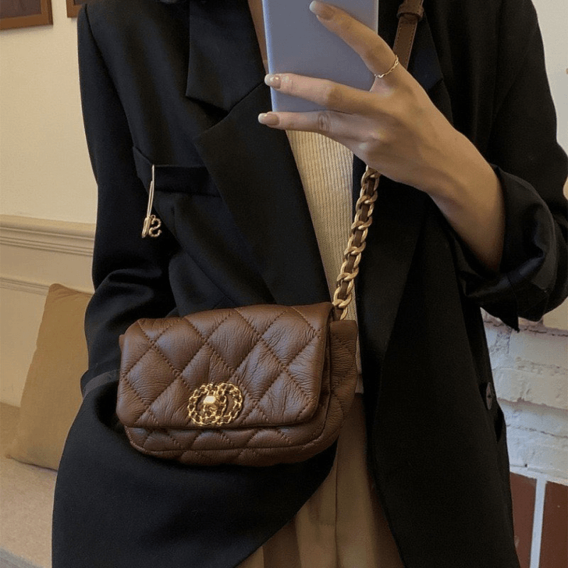菱格链条包女包包女新款韩版时尚女包单肩斜挎小方包小香风网红