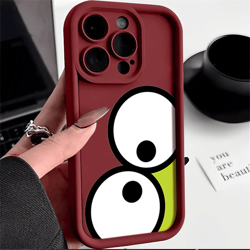 卡通大眼仔苹果15手机壳iPhone14pro防摔13/12全包11卡通xsmax软8