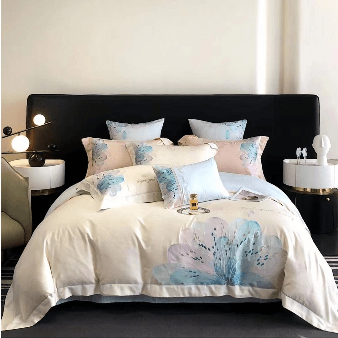 轻奢风长绒棉贡缎刺绣四件套 LC棉羽魅