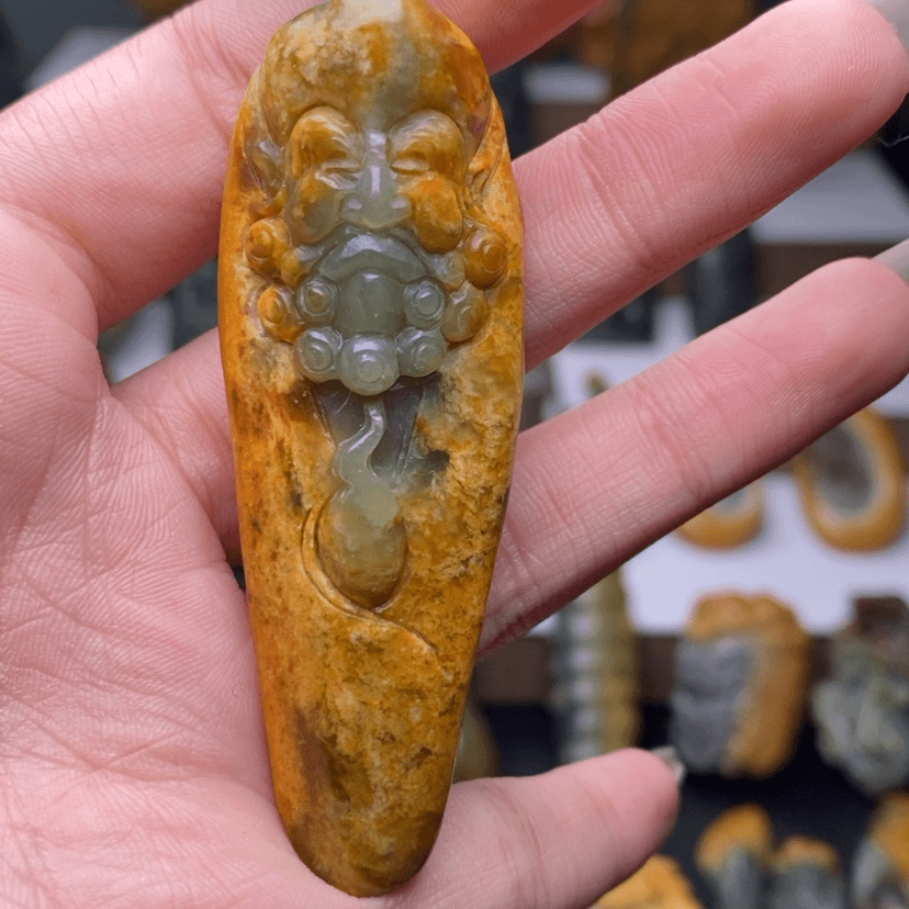 【闪购商品】岫岩河磨玉（透闪石质玉）手把未镶嵌叁**