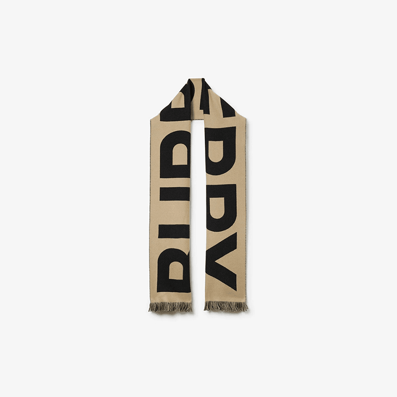 BURBERRY/博柏利时尚经典徽标羊毛拼色提花百搭保暖围巾 80571471