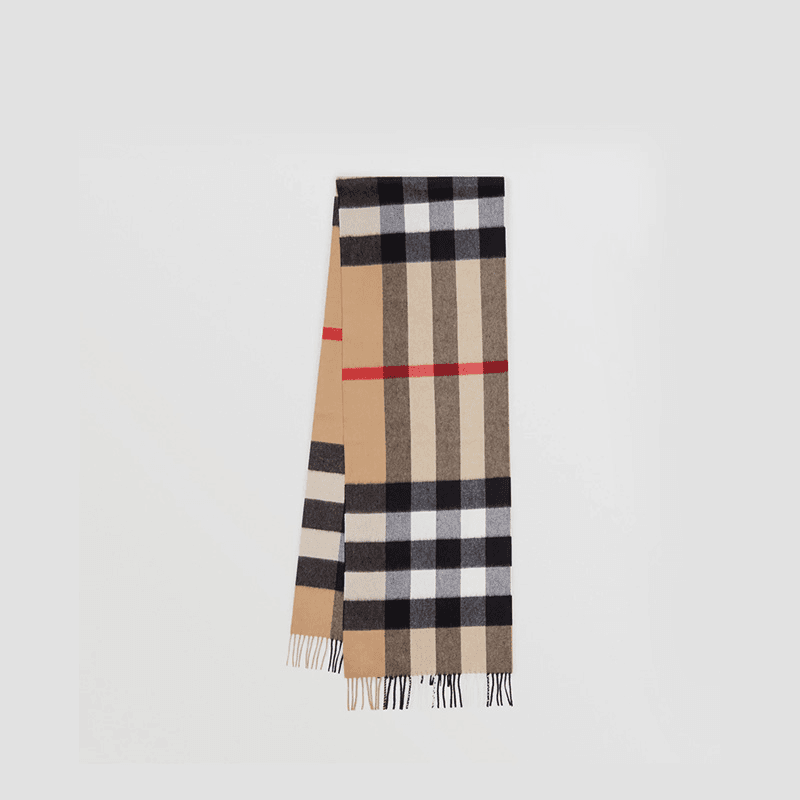 BURBERRY/博柏利秋冬经典时尚精纺格纹百搭羊绒保暖围巾 80568511