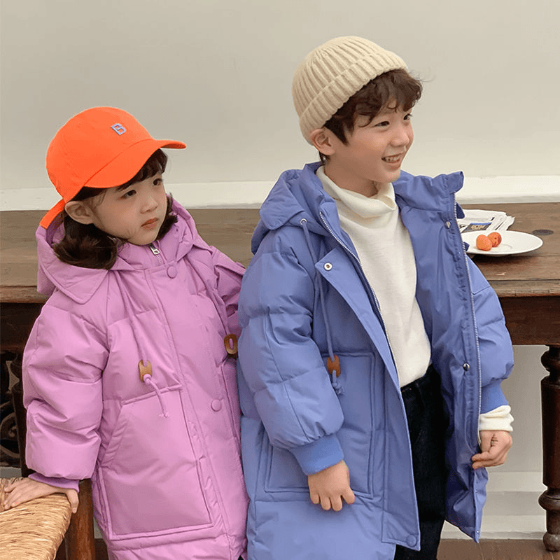 巴拉巴拉儿童羽绒服中长款秋冬季2023新款男童女童宝宝冬装加厚外