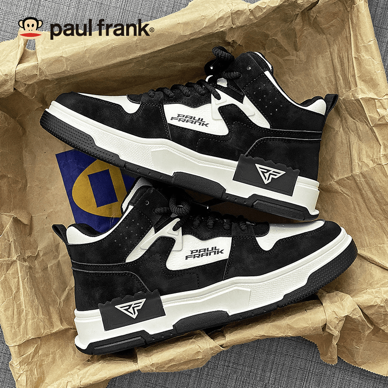 paul frank/大嘴猴秋季运动百搭休闲高帮板鞋男冬季男鞋增高鞋子