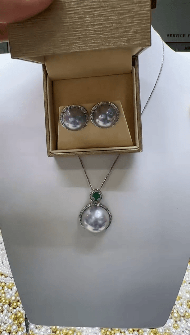 【闪购商品】拼合珍珠（马贝珠）颈饰18K金镶嵌王炸特选马贝吊坠18mm