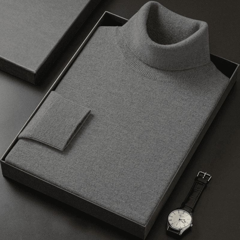 清仓特价冬季100%纯衫男士加厚半高领打底衫休闲高领高档男款