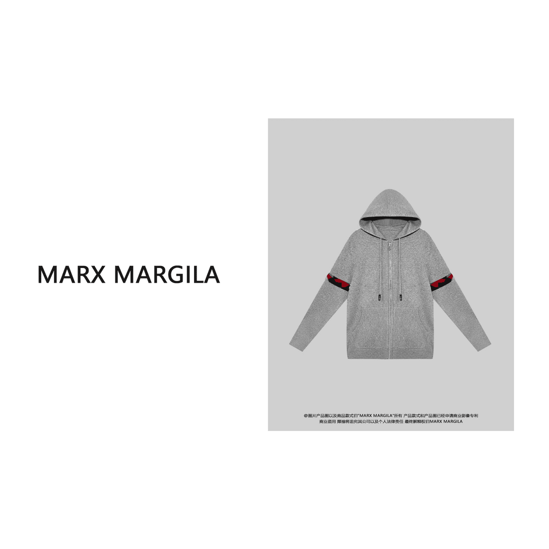 T家【MARX MARGILA】1281时尚百搭针织长袖法式外套开衫连帽弹力