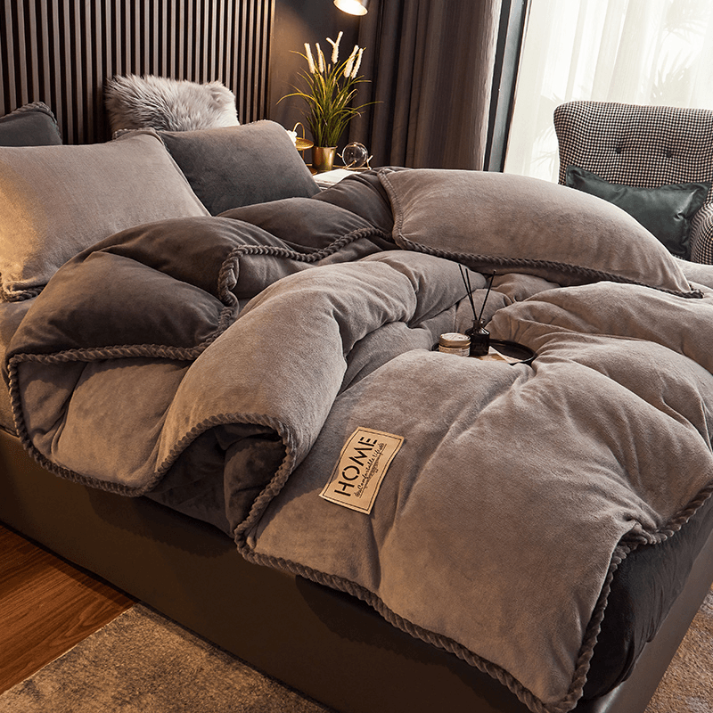 【小扬哥优选】加厚牛奶绒保暖四件套冬季法兰绒双面绒床单款被套床