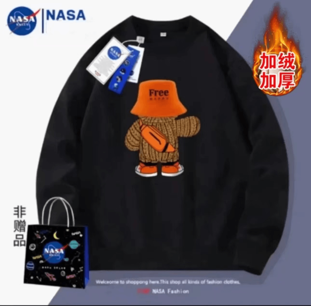 【奥莱补贴】冬季上新加绒卫衣男女同款时尚百搭印花圆领卫衣潮流