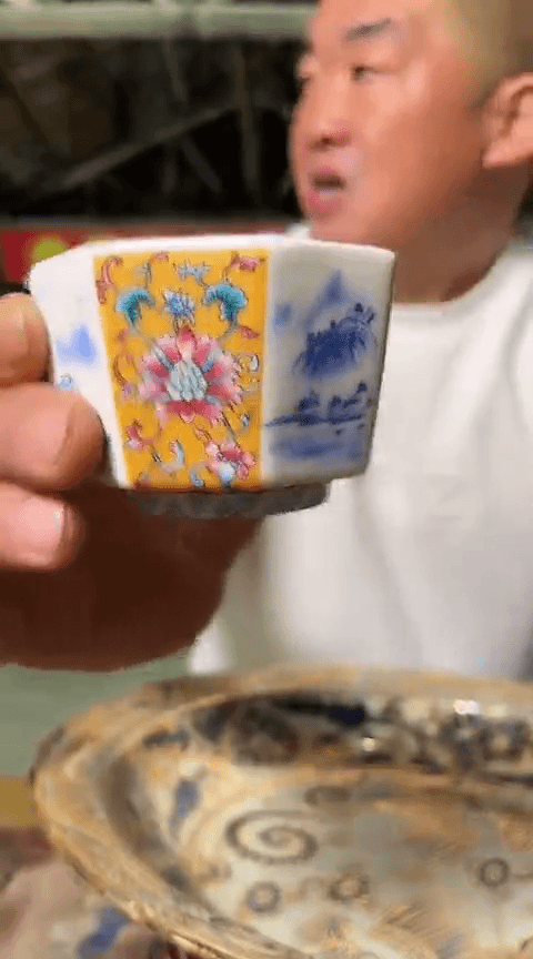 【闪购商品】瓷摆件八方杯不固定一个