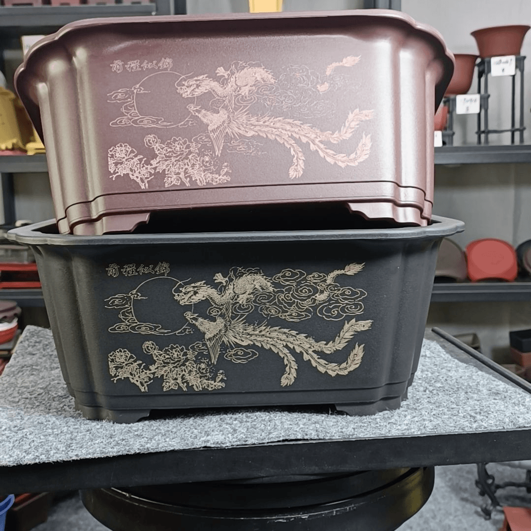 【闪购商品】复合15cm以下2只31cm双抽角马槽盆（前程似锦）