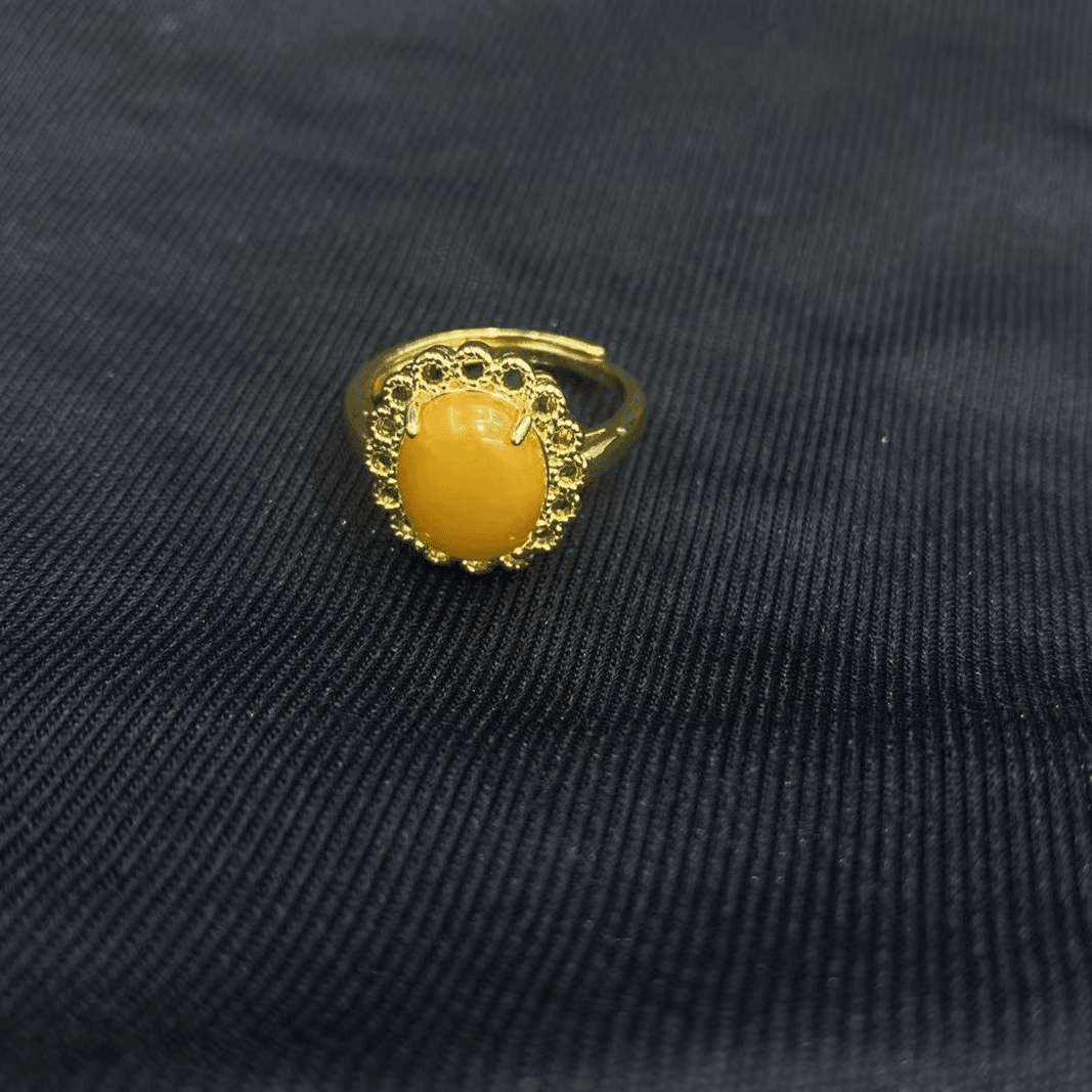 杰哥推荐-高端珠宝花丝手工古董老蜜蜡戒指送证书礼盒K220