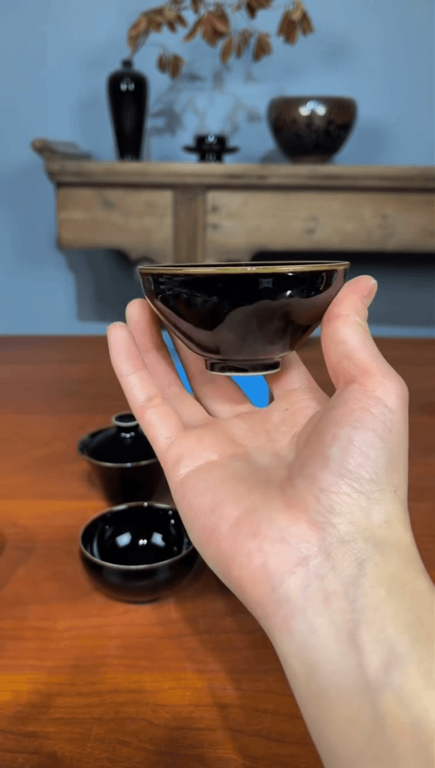 【闪购商品】瓷茶盏乌金矮束口