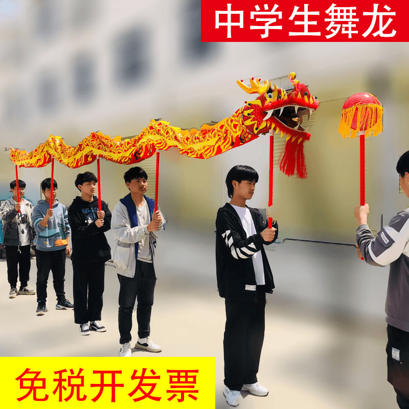 包邮舞龙表演道具学生舞龙舞龙灯小学生舞龙头舞龙舞狮手工龙成人