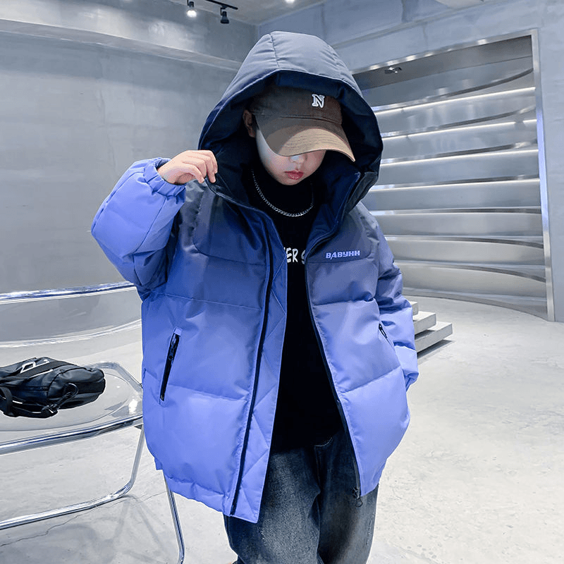男童羽绒服加厚免洗冬装2023新款冬季儿童渐变滑雪冲锋衣外套
