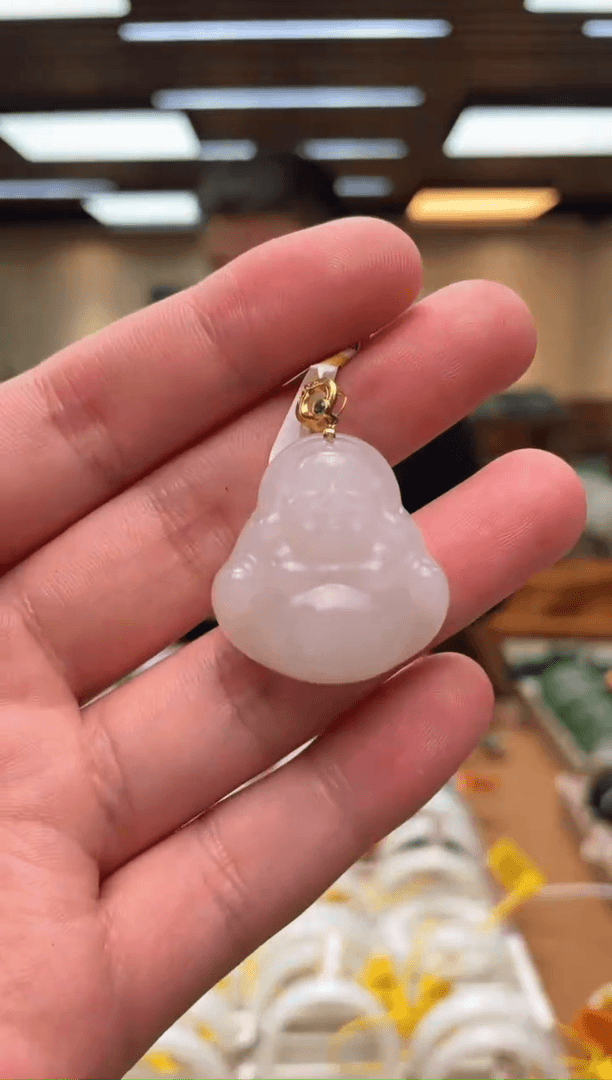 【闪购商品】和田玉吊坠18K金镶嵌1