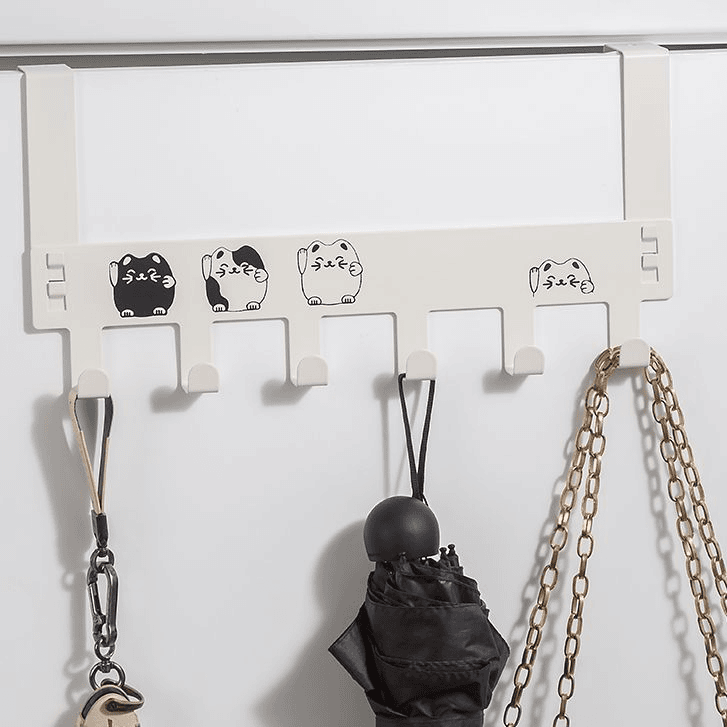 无痕门后挂钩家用免打孔卧室门上置物架子壁挂创意连排挂架挂衣架