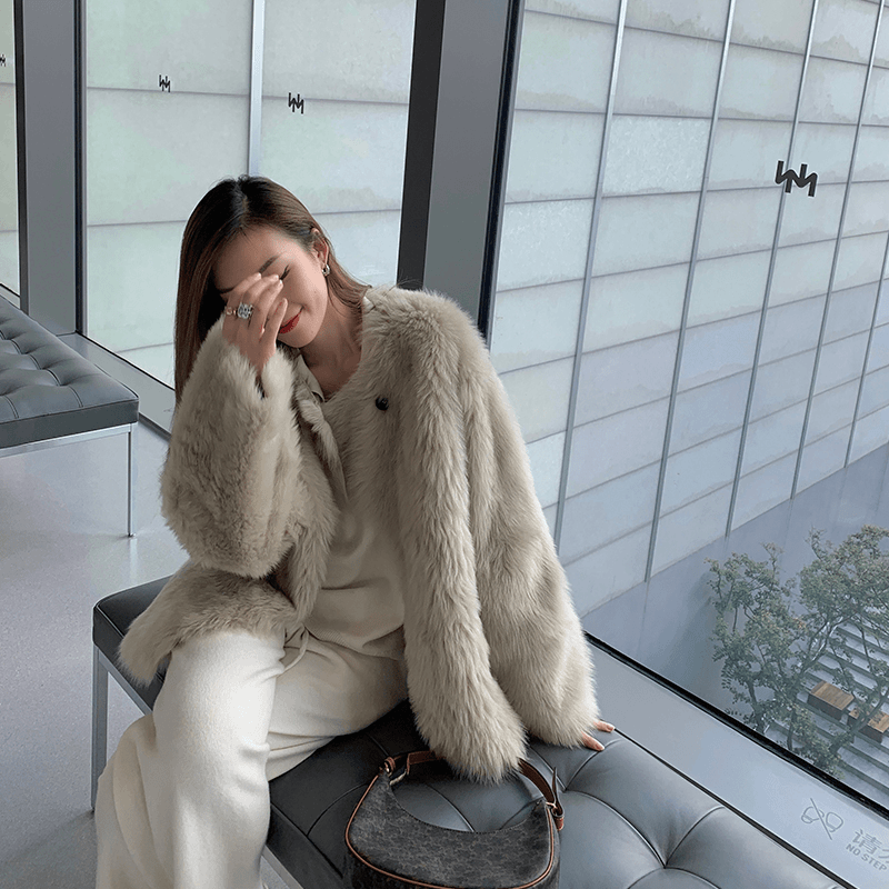 MSBEAST 进口托斯卡纳皮毛一体外套女羊羔毛皮草年轻款大衣中长款