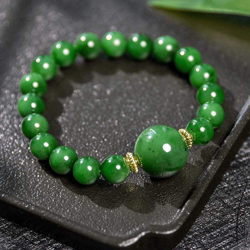 【矿姐珠宝】和田碧玉有求必应手串碧玉手链时尚百搭单圈女士日常