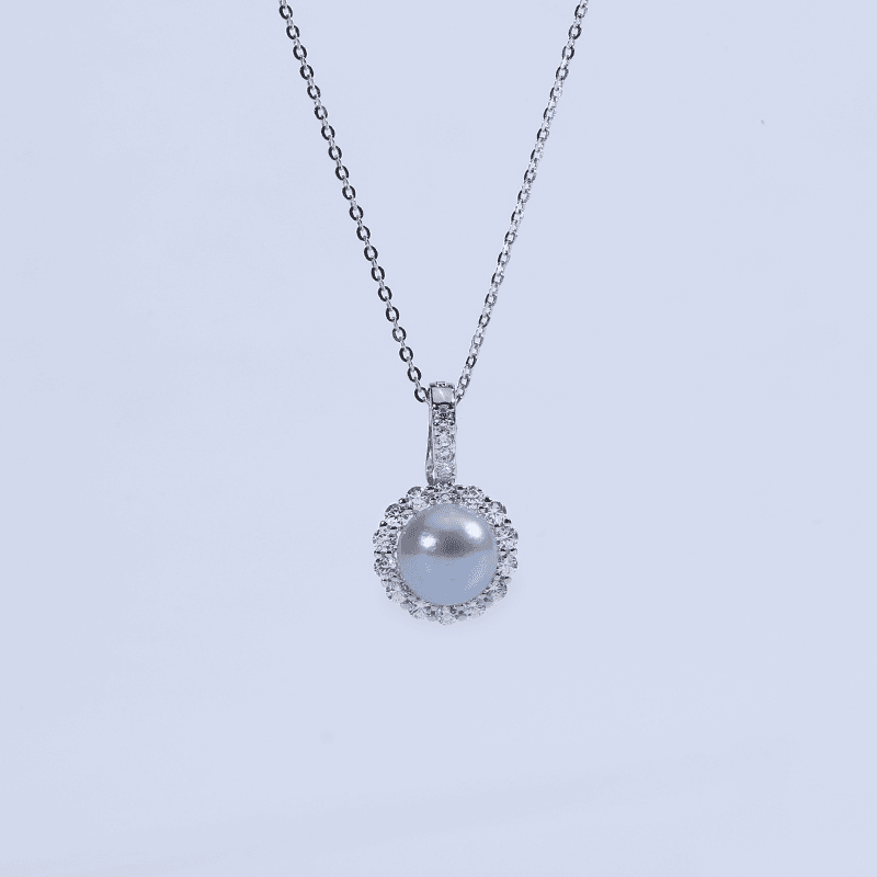 【汤圆妈妈】海水珍珠  Akoya真多麻 8-9mm 吊坠（送银链）