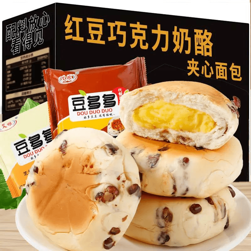 早餐零食点包红豆乳酪包奶酪面包巧克力营养早餐夹心软豆沙面包