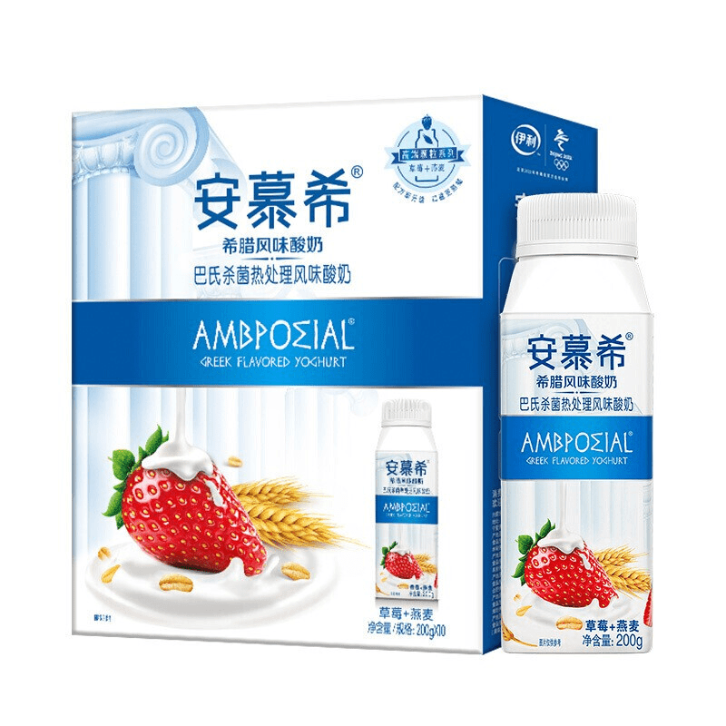 伊利安慕希希腊风味酸奶草莓+燕麦200g*10