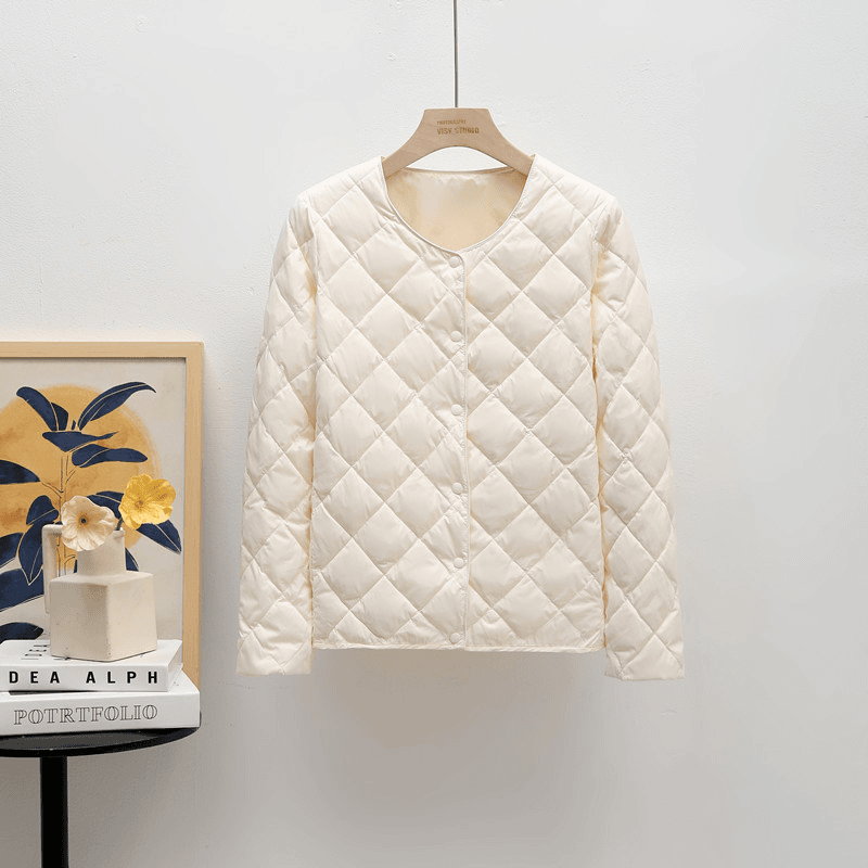 idiz白鹅绒内胆羽绒服女短款秋冬季新款韩版保暖内搭圆领轻薄外套