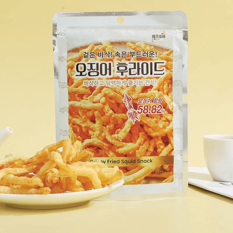 油炸鱿鱼丝虾条油炸儿童网红休闲零食