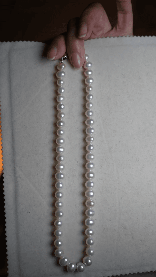 【闪购商品】淡水珍珠项链银S925镶嵌白色珍珠项链7-8无核无暇