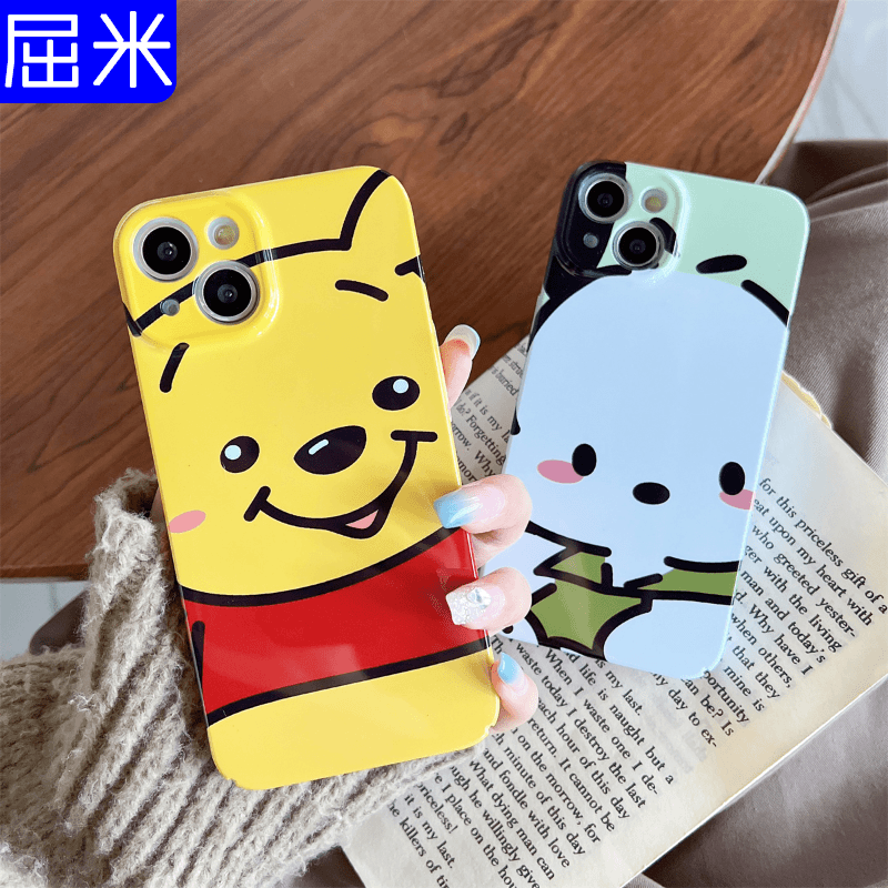 帕恰狗维尼熊卡通情侣手机壳适用iPhone15苹果14promax全包13保护