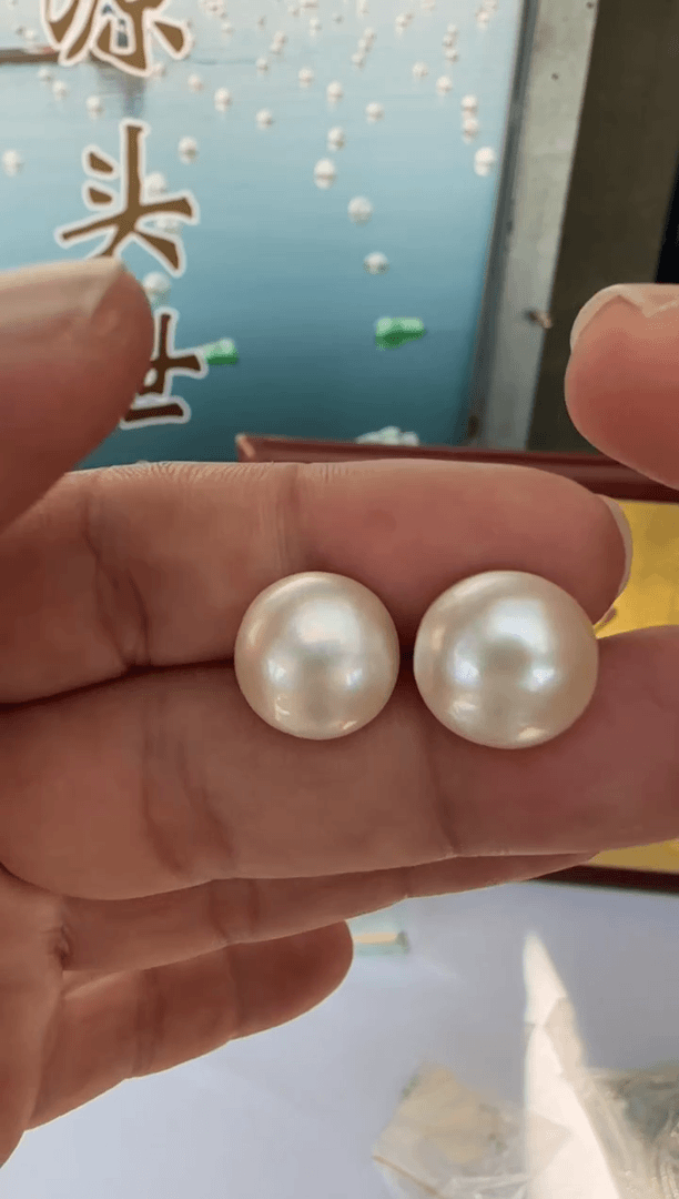 【闪购商品】拼合珍珠（马贝珠）耳饰银S925镶嵌马贝耳钉非基地发货