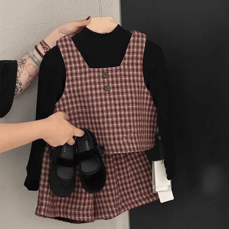 2023格子套装2023秋季韩系小女孩气质小香风马2024