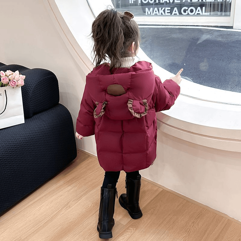 2023羽绒服2023新款儿童洋气白鸭绒三防女宝宝中长2024