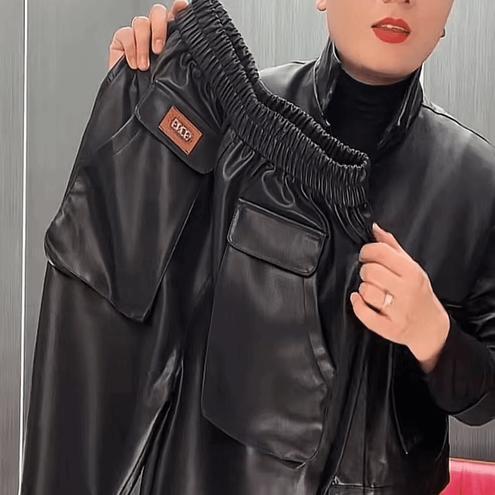 君君精选 立体口袋黑垮裤