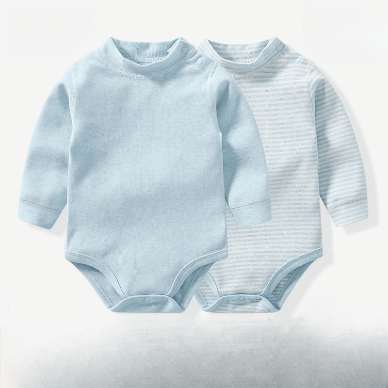 婴幼儿三角哈衣中高领无骨包屁衣秋冬装加厚保暖内衣宝宝打底睡衣