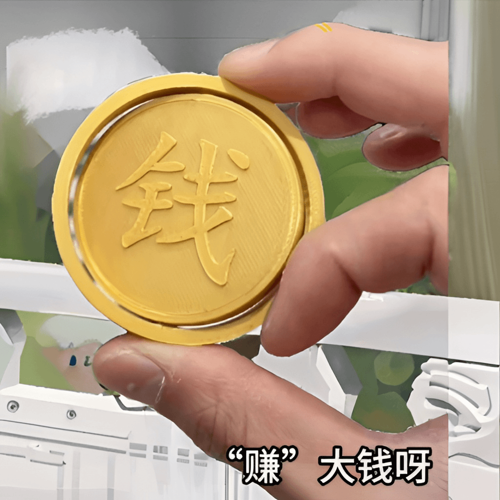 （新人月付1分钱秒）赚大钱丝绸打印金钱陀螺指尖科技创意解压玩具