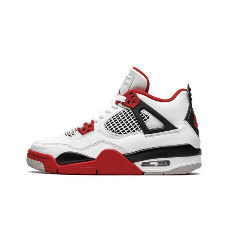Air Jordan 4 AJ4 黑白红 火焰红408452-160运动篮球鞋情人节中帮