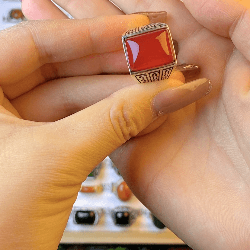 【闪购商品】玛瑙/玉髓戒指银S925镶嵌K*