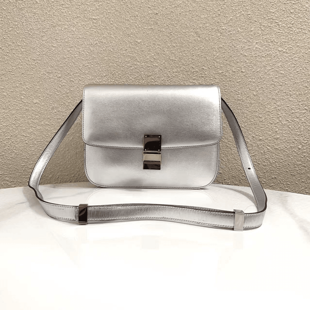 95新  蔚蓝/Celine 赛琳/中号 银色 box/超难买